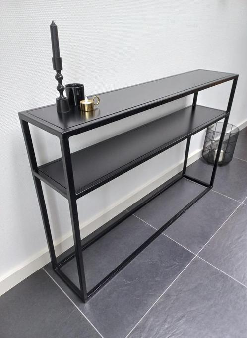 Op maat gemaakte sidetable staal industrieel sober landelijk, Huis en Inrichting, Tafels | Sidetables, Nieuw, 25 tot 50 cm, 100 tot 150 cm