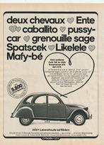 Retro reclame 1973 Citroën 2CV Eend auto in alle talen, Verzenden, Overige typen