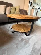 Salontafel Paras | Naturel Mangohout 80 cm, Ophalen, 50 tot 100 cm, Rond, Zo goed als nieuw