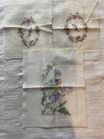 Setje van 6 kleine borduurwerkjes borduurwerk geborduurd, Hobby en Vrije tijd, Borduren en Borduurmachines, Ophalen of Verzenden