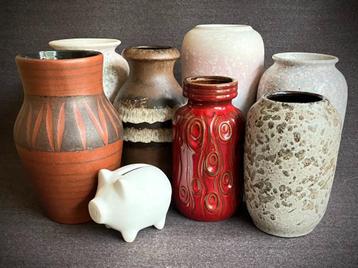 Diverse Vintage Scheurich Vazen Fat Lava 70's 80's 90's beschikbaar voor biedingen