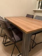 Eettafel met 4 stoelen, 100 tot 150 cm, Zo goed als nieuw, Rechthoekig, 50 tot 100 cm