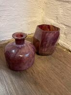 Theelichtje & Vaasje Set - Paars Glas, Ophalen, Overige kleuren, Minder dan 50 cm, Glas