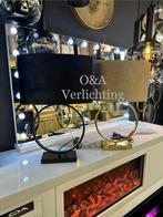 Ring tafellamp in het zwart mat en goud mat met croco kap, Huis en Inrichting, Lampen | Tafellampen, Ophalen of Verzenden, Nieuw