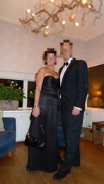 zwarte lange galajurk, Maat 38/40 (M), Galajurk, Patent, Zwart