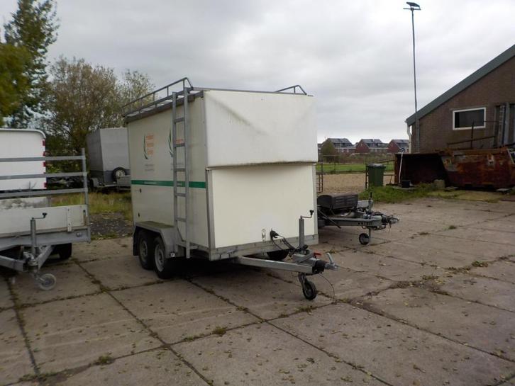 Dichte Tandemasser met dakimpriaal en ladder, Auto diversen, Aanhangers en Bagagewagens, Gebruikt, Ophalen of Verzenden