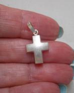 Zilveren kruis hangertje nr.901, Verzenden, Zo goed als nieuw, Kruis of Symbool, Zilver