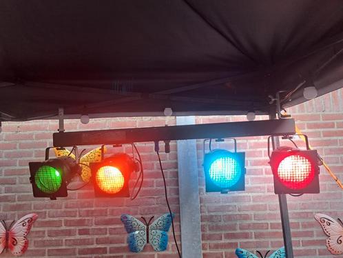 showtec 4 dimmerbar - 4 x Studio par / disco / keet /mancave, Muziek en Instrumenten, Licht en Laser, Zo goed als nieuw, Licht
