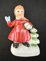 Vintage porselein beeldje meisje kerst, Antiek en Kunst, Ophalen of Verzenden