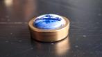 Vintage messing pillendoosje met Delfts Blauw, Ophalen of Verzenden