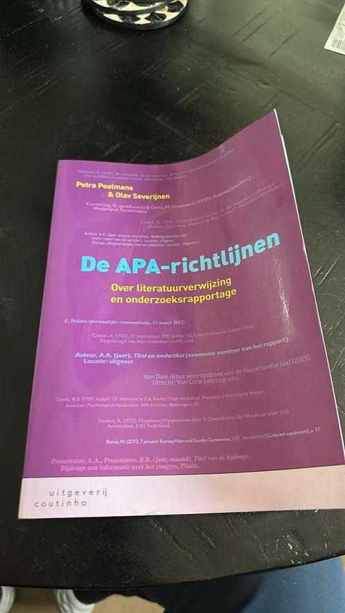 Petra Poelmans - De APA-richtlijnen, Boeken, Overige Boeken, Zo goed als nieuw, Ophalen of Verzenden