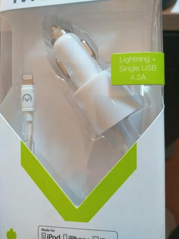 Mobilize car charger Apple Lightning + usb 4.2A (twee stuks) beschikbaar voor biedingen