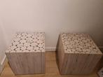 2 x massieve boomstam bijzettafels, Huis en Inrichting, Tafels | Bijzettafels, Ophalen, Minder dan 45 cm, Minder dan 55 cm, Vierkant
