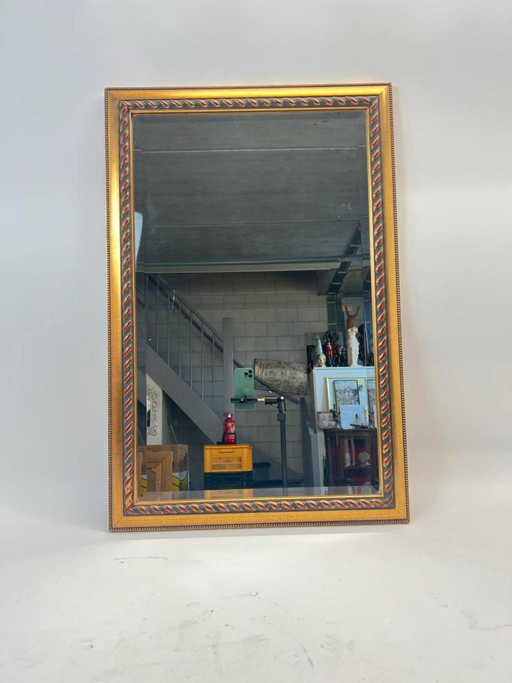 Vintage spiegel met gouden frame, Huis en Inrichting, Woonaccessoires | Spiegels, Zo goed als nieuw, 50 tot 75 cm, 100 tot 150 cm