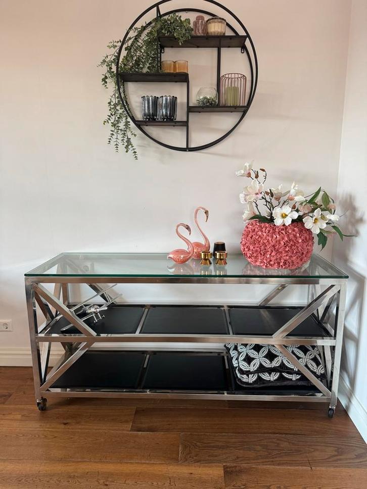 Eichholtz Bijzettafel - Stijlvol Design (TV meubel), Huis en Inrichting, Tafelonderdelen, Zo goed als nieuw, Tafelblad, 100 tot 150 cm