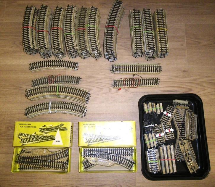 PARTIJ MARKLIN M-RAILS, Hobby en Vrije tijd, Modeltreinen | H0, Gebruikt, Rails, Wisselstroom, Märklin, Ophalen of Verzenden