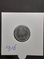 25 cent 1916 Koningin Wilhelmina, Zilver, 25 cent, Ophalen of Verzenden, Koningin Wilhelmina