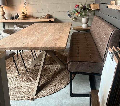 Eetbank 2 meter taupe kleur, Huis en Inrichting, Stoelen, Nieuw, Drie, Overige kleuren, Ophalen of Verzenden