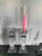 Zware kristallen kaarsen kandelaars, Huis en Inrichting, Ophalen of Verzenden, Overige materialen, 25 tot 50 cm