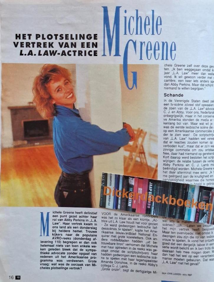 Avrobode nr 10, 7 maart 1992; Michele Greene (L.A. Law), Verzamelen, Muziek, Artiesten en Beroemdheden, Zo goed als nieuw, Boek, Tijdschrift of Artikel
