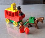 Vintage Duplo postkoets, met paard, zak post en dame+koffer, Ophalen, Zo goed als nieuw, Complete set, Duplo