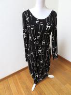 L37 JUFFROUW JANSEN jurk travelstof zwart wit M 38/40, Kleding | Dames, Maat 38/40 (M), Zwart, Ophalen of Verzenden, Zo goed als nieuw