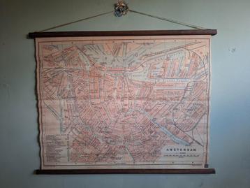 Retro Amsterdam Plattegrond - Wanddecoratie beschikbaar voor biedingen