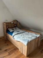Steigerhout 1 persoons bed met opberglade, Huis en Inrichting, Slaapkamer | Complete slaapkamers, Gebruikt, Eenpersoons, Ophalen