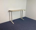 Zit/sta bureau (elektrisch), licht eiken blad, 160 x 80 cm., Ophalen, Elektrisch, Gebruikt, Stabureau