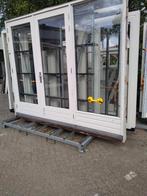 Kozijn met dubbele tuindeuren deuren en zijlichten, Ophalen, Glas, 120 cm of meer, 215 cm of meer