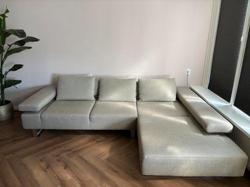 Moderne Loungebank Zandkleur 290 breedte, Huis en Inrichting, Banken | Complete zithoeken, Gebruikt, Metaal, Stof, Ophalen of Verzenden