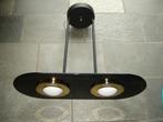 Italiaanse design halogeen hanglamp, zwart glas messing, Ophalen, 50 tot 75 cm, Design, Zo goed als nieuw