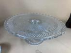 Persglazen taart plateau / taart schaal op voet, Antiek en Kunst, Ophalen of Verzenden