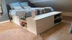 Platsa bed (Ikea) met aanbouwdeel, Ophalen, Wit, Tweepersoons, 140 cm