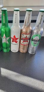 Special edition bierflesjes Heineken, 4 aluminium, Verzamelen, Ophalen, Glas of Glazen, Heineken