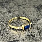 14k gouden ring met blauw steen, Sieraden, Tassen en Uiterlijk, Ringen, Blauw, Ophalen of Verzenden