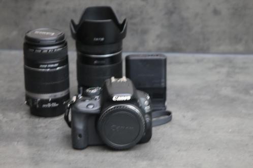 Canon Eos 100D set met 18-135 lens en 55-250 + extras, Audio, Tv en Foto, Fotocamera's Digitaal, Zo goed als nieuw, Spiegelreflex