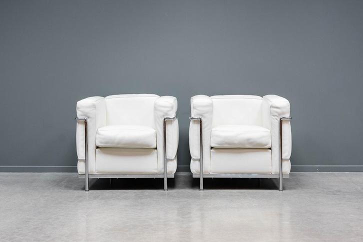 Corbusier LC2 armchairs, 2x, Huis en Inrichting, Fauteuils, Ophalen of Verzenden