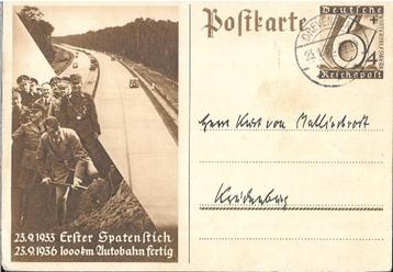 Propagandakaart 23-09-1936 1000 km autobahn