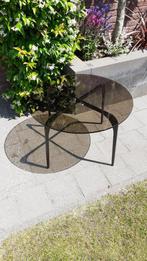 Tafeltje, Huis en Inrichting, Minder dan 55 cm, Gebruikt, Rond, Glas