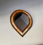 Vintage spiegel ingelegd been koper oranje antiek, Verzenden, Minder dan 50 cm