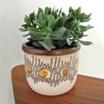 vintage West Germany BLOEMPOT beige oker Mid Century retro, Gebruikt, Rond, Binnen, Ophalen of Verzenden