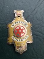 BALHOOFDPLAATJE UNION HOLLAND RIJWIELEN, Verzamelen, Speldjes, Pins en Buttons, Verzenden, Zo goed als nieuw, Overige onderwerpen