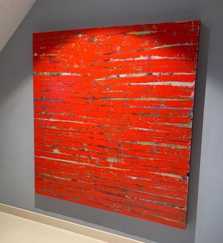 Schilderij Leo Jacobs, Antiek en Kunst, Kunst | Schilderijen | Abstract, Ophalen of Verzenden