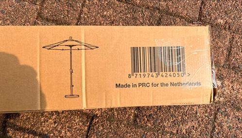 Nieuw in dichte doos beige parasol met tilt, Tuin en Terras, Parasols, Zo goed als nieuw, Verstelbaar, Ophalen