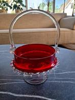 Mooie rode bonbonschaal glas, Ophalen of Verzenden