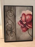 Abstract schilderij met roos, Ophalen of Verzenden