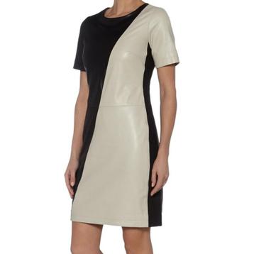 * ARMA Zwart / Beige Lams Leren Jurk * Mt. M / 40 * ZGAN * beschikbaar voor biedingen