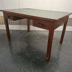 Vintage houten bureau tafel werktafel kantoortafel, Ophalen, Gebruikt