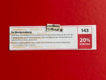 Bon 143 De Menkemaborg 20% korting. beschikbaar voor biedingen